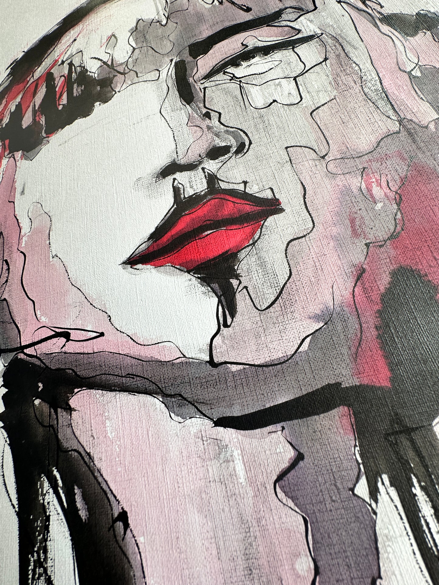 "Adriana" Ink on Canvas 18x24" 2023