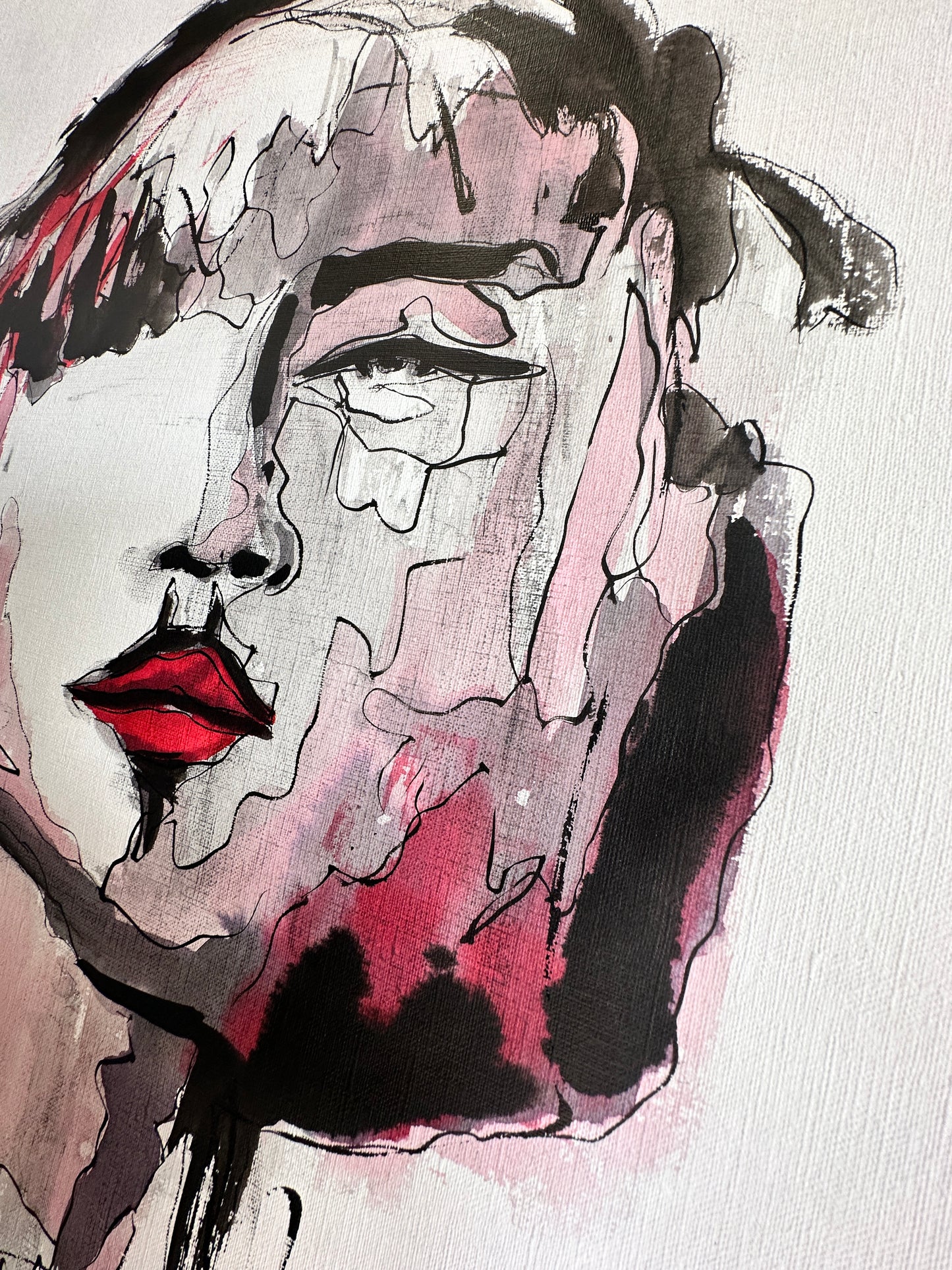"Adriana" Ink on Canvas 18x24" 2023