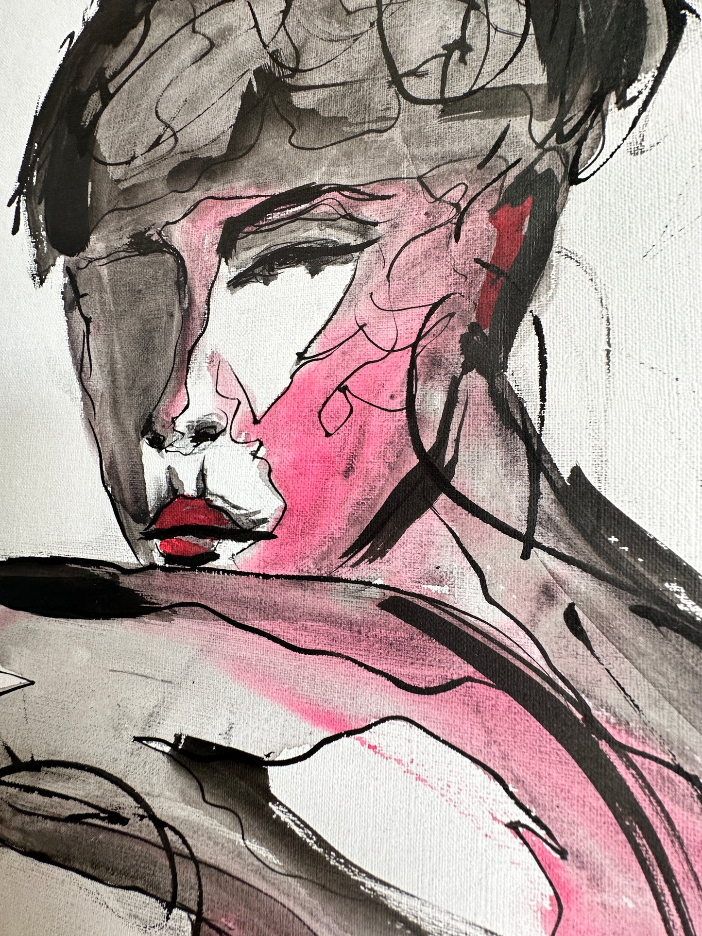 "Irina" Ink on Canvas 18x24" 2023