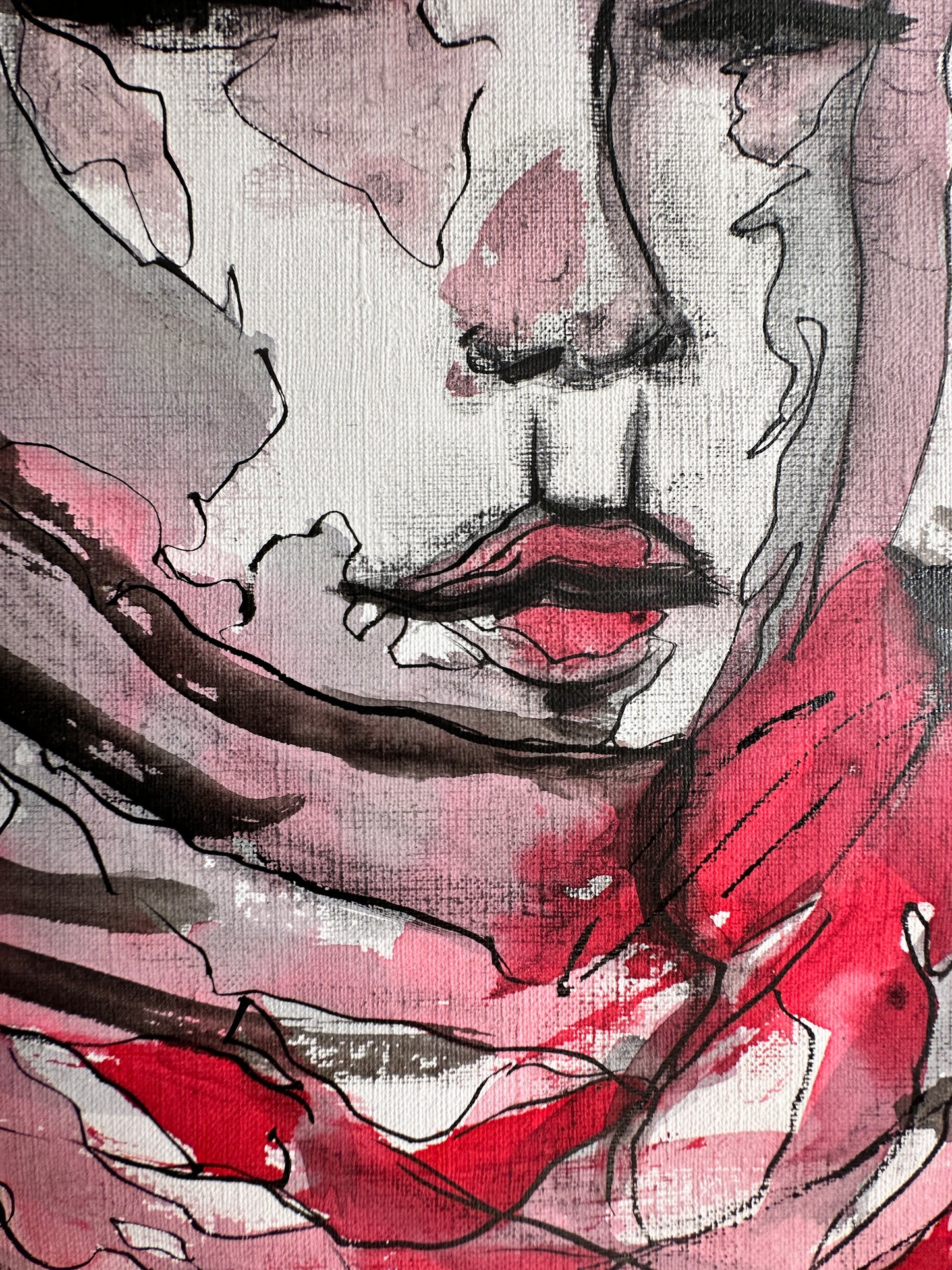 "Natalia" Ink on Canvas 18x24" 2023